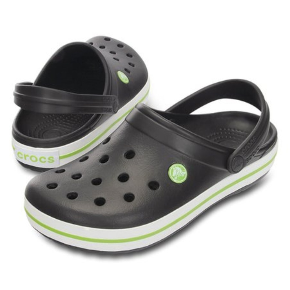 Crocs Onyx & Volt Green Crocband Clog - Unisex